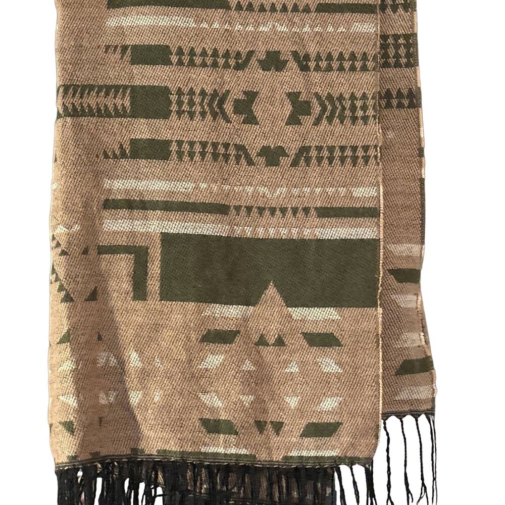 L.A. Hearts Women's OS Blanket Scarf Wrap Southwestern Western Geometric Fringe